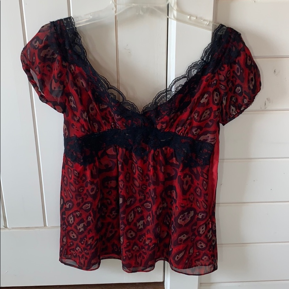 Sexy black & red blouse